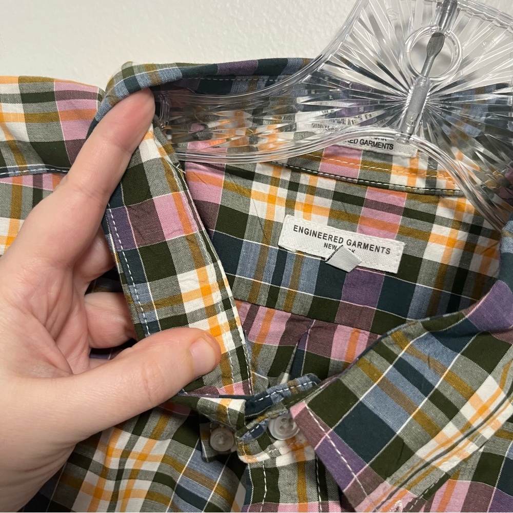 Engineered Garments Multicolor Plaid Button Up Lo… - image 4